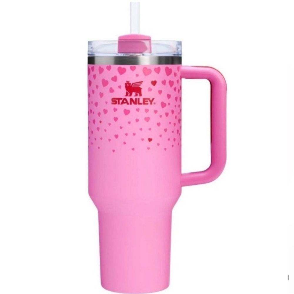 Stanley Sweetheart Pink Heart Tumbler 40oz Gently Used